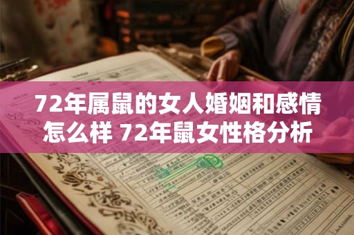 72年属鼠的女人婚姻和感情怎么样 72年鼠女性格分析