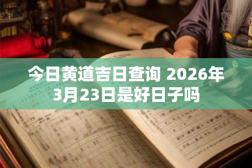 今日黄道吉日查询 2026年3月23日是好日子吗
