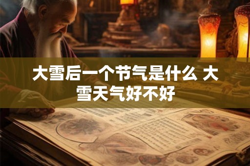 大雪后一个节气是什么 大雪天气好不好