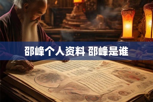 邵峰个人资料 邵峰是谁