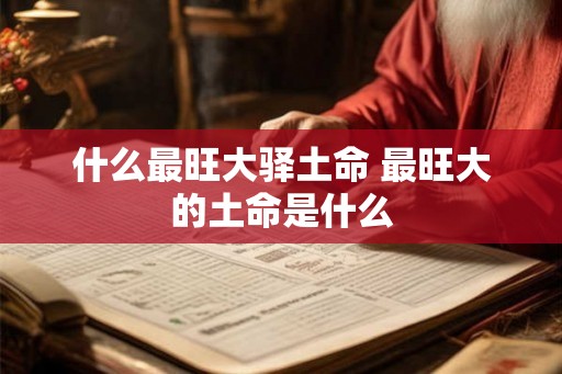 什么最旺大驿土命 最旺大的土命是什么
