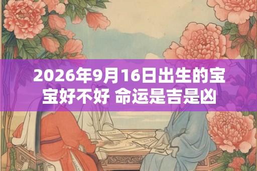 2026年9月16日出生的宝宝好不好 命运是吉是凶