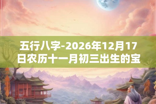 五行八字-2026年12月17日农历十一月初三出生的宝宝生辰起名 五行八字-2026年12月17日农历十一月初三出生的宝宝生辰起名