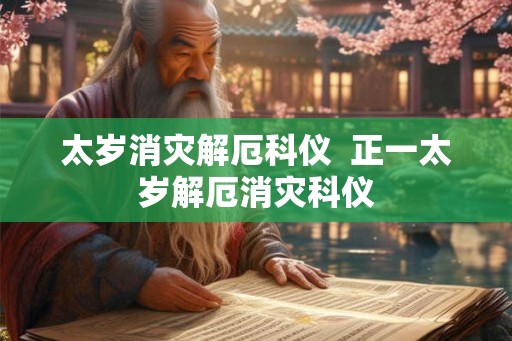 太岁消灾解厄科仪  正一太岁解厄消灾科仪