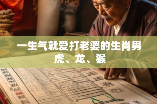 一生气就爱打老婆的生肖男 虎、龙、猴