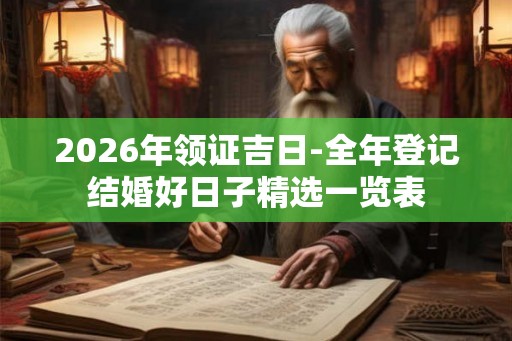 2026年领证吉日-全年登记结婚好日子精选一览表
