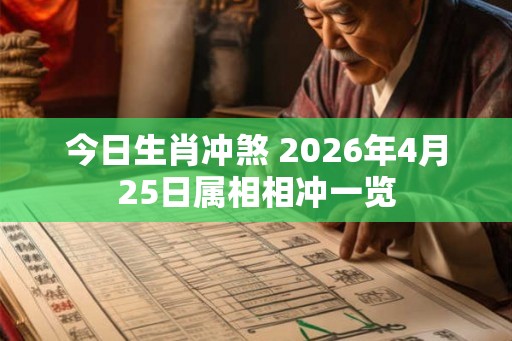 今日生肖冲煞 2026年4月25日属相相冲一览 今日生肖冲煞 2026年4月25日属相相冲一览