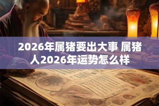 2026年属猪要出大事 属猪人2026年运势怎么样