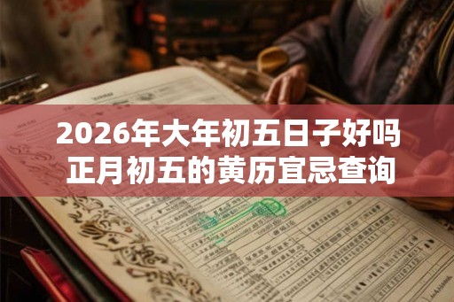 2026年大年初五日子好吗 正月初五的黄历宜忌查询