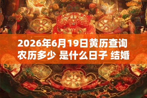 2026年6月19日黄历查询 农历多少 是什么日子 结婚吉时