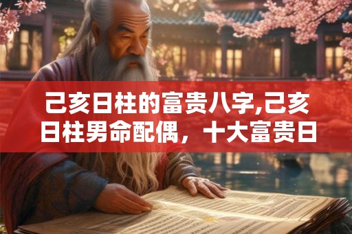 己亥日柱的富贵八字,己亥日柱男命配偶，十大富贵日柱