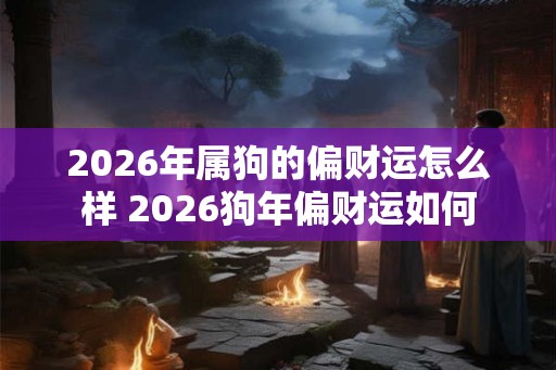 2026年属狗的偏财运怎么样 2026狗年偏财运如何