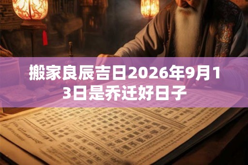 搬家良辰吉日2026年9月13日是乔迁好日子