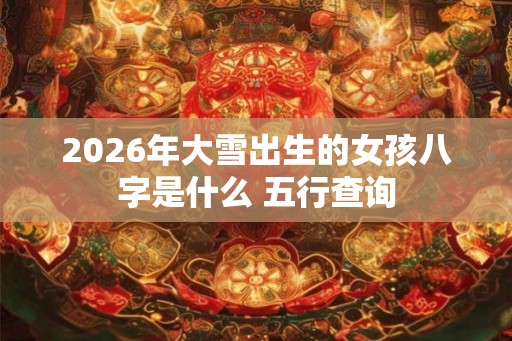2026年大雪出生的女孩八字是什么 五行查询