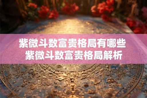 紫微斗数富贵格局有哪些 紫微斗数富贵格局解析 紫微斗数富贵格局有哪些 紫微斗数富贵格局解析