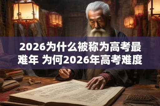 2026为什么被称为高考最难年 为何2026年高考难度最大