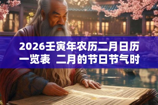 2026壬寅年农历二月日历一览表  二月的节日节气时间