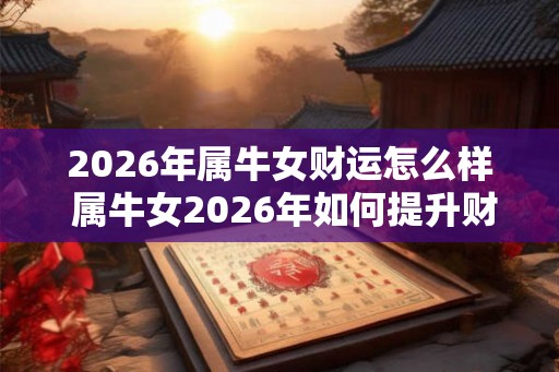 2026年属牛女财运怎么样 属牛女2026年如何提升财运