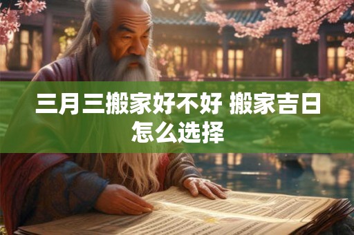 三月三搬家好不好 搬家吉日怎么选择