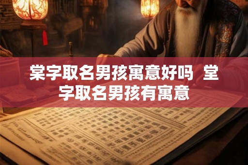 棠字取名男孩寓意好吗  堂字取名男孩有寓意