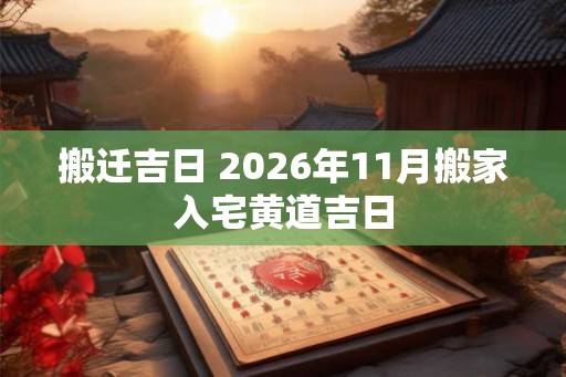 搬迁吉日 2026年11月搬家入宅黄道吉日