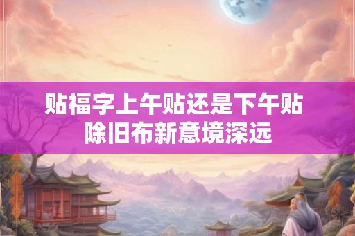 贴福字上午贴还是下午贴 除旧布新意境深远