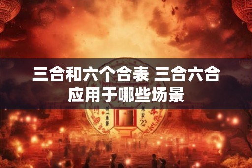 三合和六个合表 三合六合应用于哪些场景