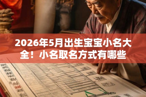 2026年5月出生宝宝小名大全！小名取名方式有哪些