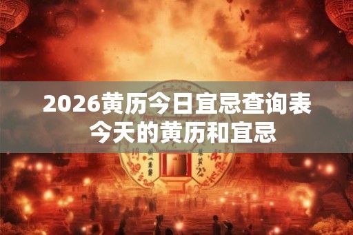 2026黄历今日宜忌查询表  今天的黄历和宜忌