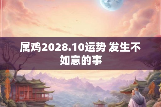 属鸡2028.10运势 发生不如意的事