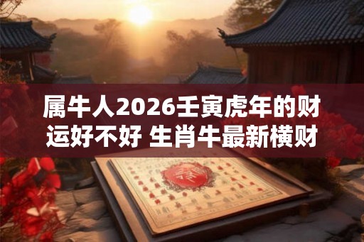 属牛人2026壬寅虎年的财运好不好 生肖牛最新横财运详解 属牛人2026壬寅虎年的财运好不好 生肖牛最新横财运详解