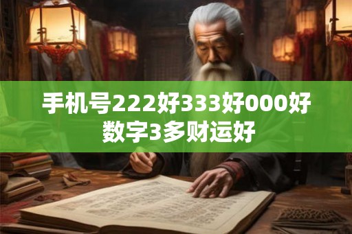 手机号222好333好000好 数字3多财运好
