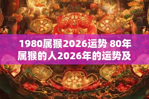 1980属猴2026运势 80年属猴的人2026年的运势及运程