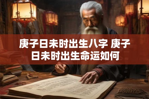庚子日未时出生八字 庚子日未时出生命运如何