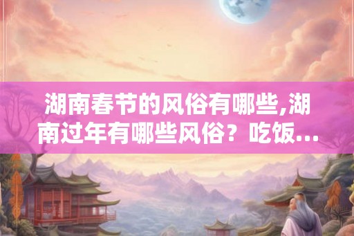 湖南春节的风俗有哪些,湖南过年有哪些风俗？吃饭…