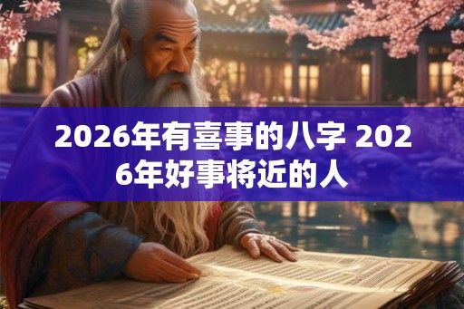 2026年有喜事的八字 2026年好事将近的人