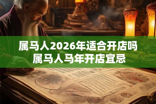 属马人2026年适合开店吗 属马人马年开店宜忌