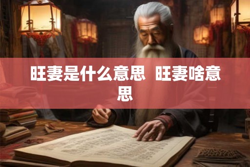 旺妻是什么意思  旺妻啥意思