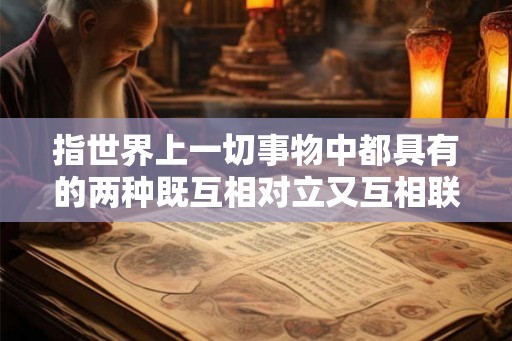 指世界上一切事物中都具有的两种既互相对立又互相联系的力量 指世界上一切事物中都具有的两种既互相对立又互相联系的力量