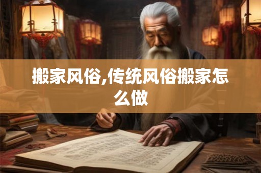 搬家风俗,传统风俗搬家怎么做