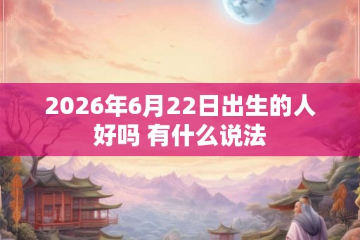 2026年6月22日出生的人好吗 有什么说法