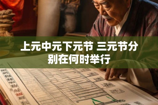 上元中元下元节 三元节分别在何时举行