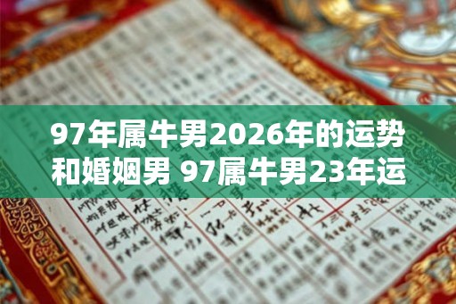 97年属牛男2026年的运势和婚姻男 97属牛男23年运势和婚姻如何