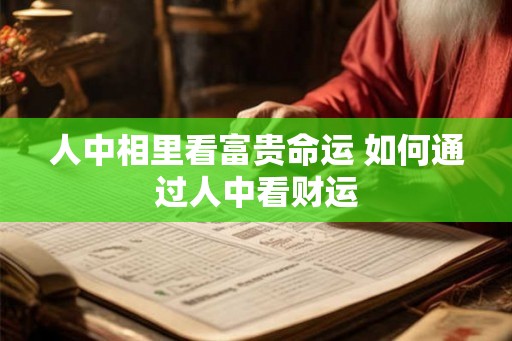 人中相里看富贵命运 如何通过人中看财运