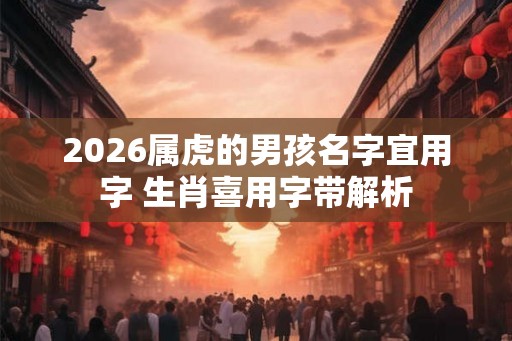 2026属虎的男孩名字宜用字 生肖喜用字带解析 2026属虎的男孩名字宜用字 生肖喜用字带解析