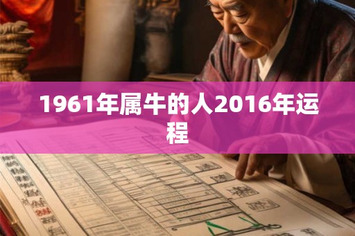 1961年属牛的人2016年运程