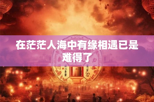 在茫茫人海中有缘相遇已是难得了