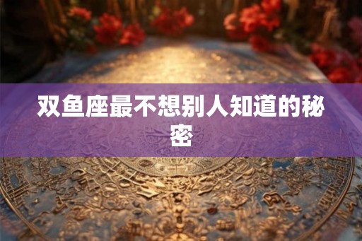 双鱼座最不想别人知道的秘密