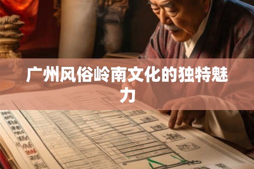 广州风俗岭南文化的独特魅力