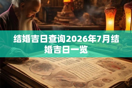 结婚吉日查询2026年7月结婚吉日一览